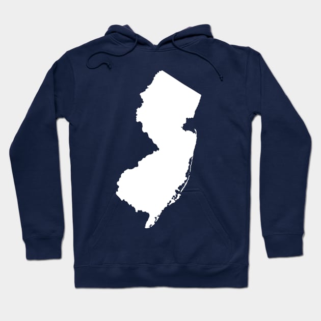 New Jersey White State Hoodie by GreenGuyTeesStore